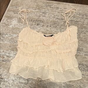 zara ruffle top